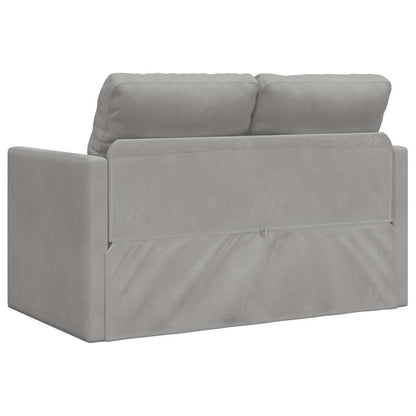Bodensofa mit Schlaffunktion Hellgrau 122x204x55 cm Samt