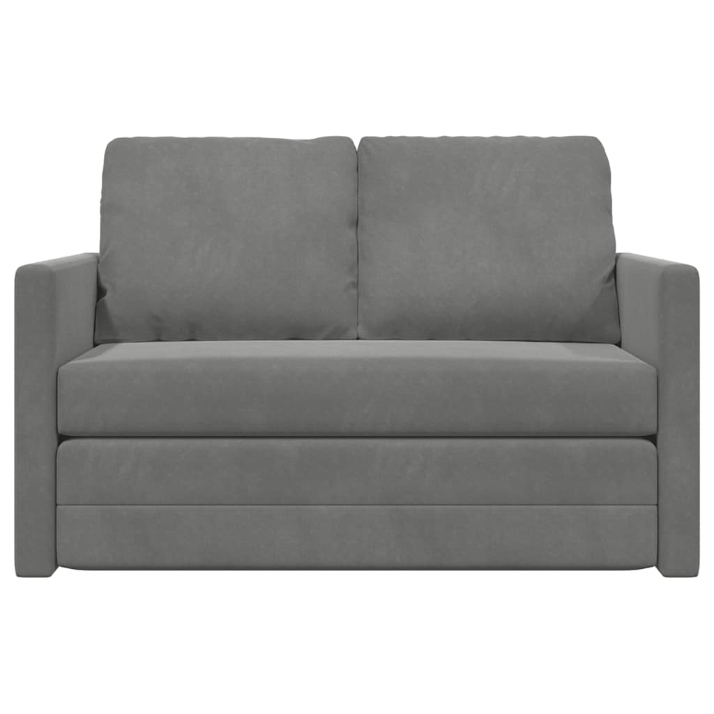Bodensofa mit Schlaffunktion Dunkelgrau 122x204x55 cm Samt