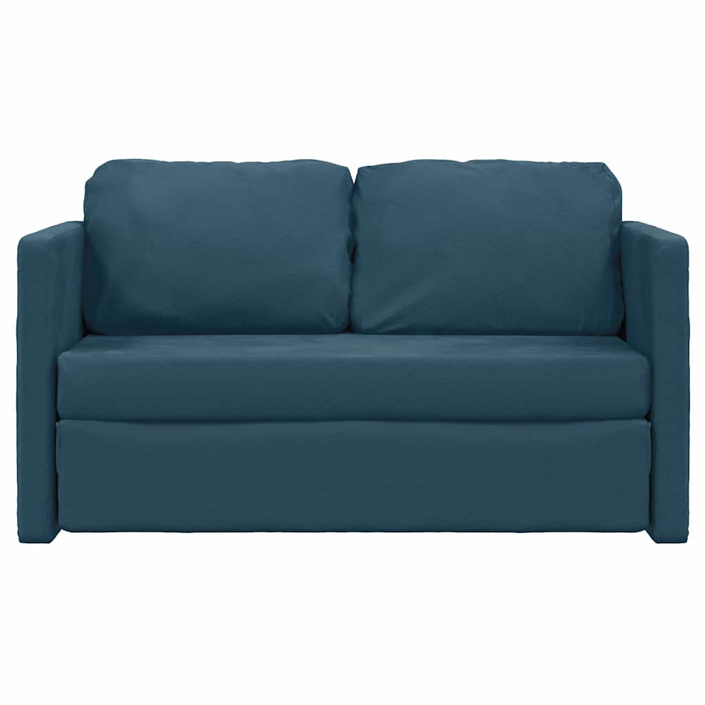 Bodensofa mit Schlaffunktion Blau 122x204x55 cm Samt