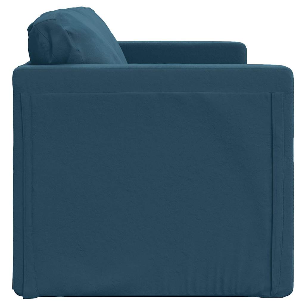 Bodensofa mit Schlaffunktion Blau 122x204x55 cm Samt