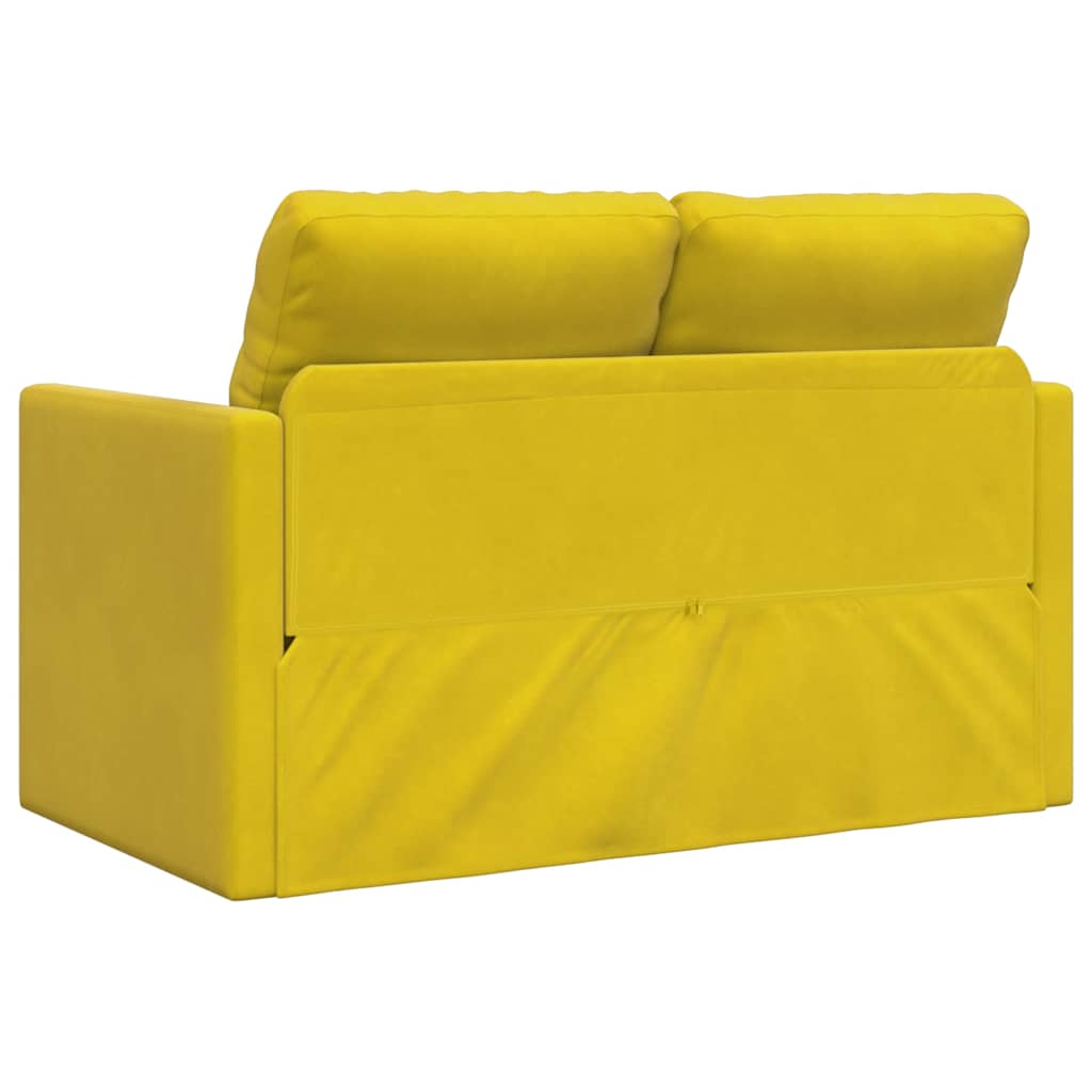 Bodensofa mit Schlaffunktion Dunkelgelb 122x204x55 cm Samt