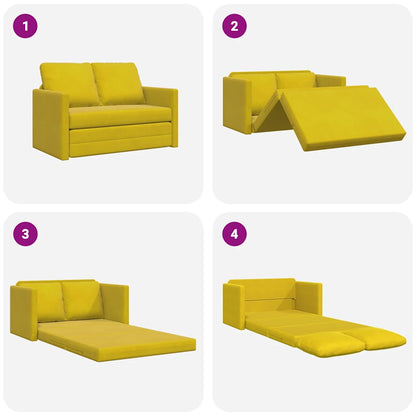 Bodensofa mit Schlaffunktion Dunkelgelb 122x204x55 cm Samt