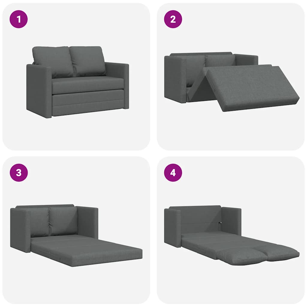 Bodensofa mit Schlaffunktion Dunkelgrau 112x174x55 cm Stoff