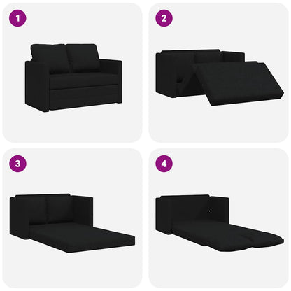 Bodensofa mit Schlaffunktion Schwarz 112x174x55 cm Stoff