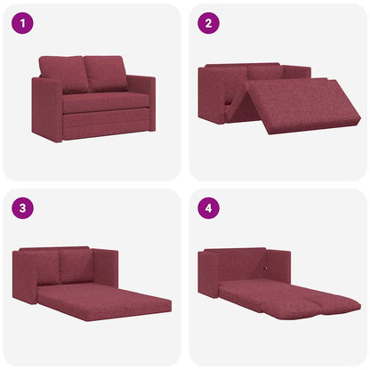 Bodensofa mit Schlaffunktion Weinrot 112x174x55 cm Stoff
