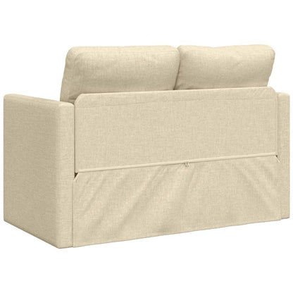 Bodensofa mit Schlaffunktion Creme 112x174x55 cm Stoff