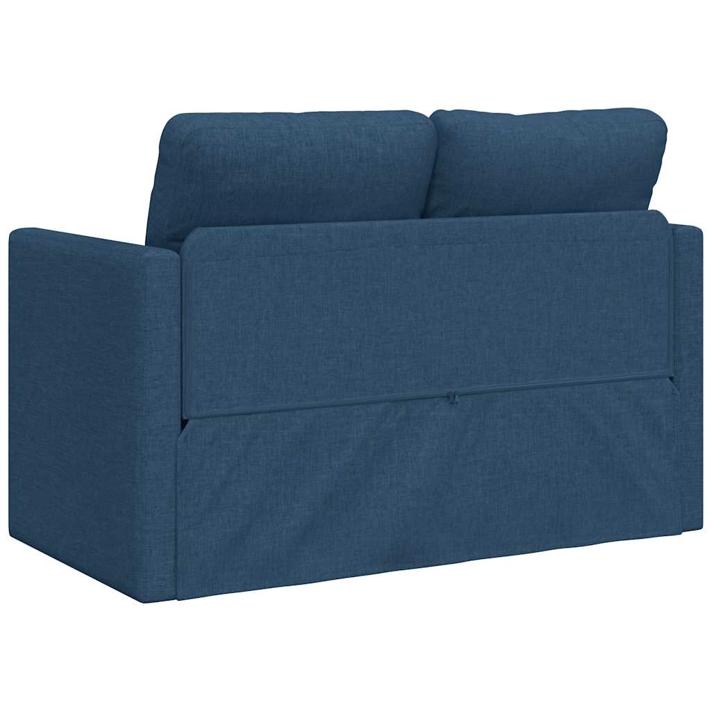 Bodensofa mit Schlaffunktion Blau 112x174x55 cm Stoff