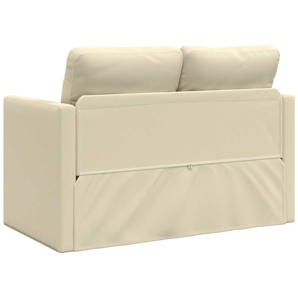 Bodensofa mit Schlaffunktion Creme 112x174x55 cm Kunstleder