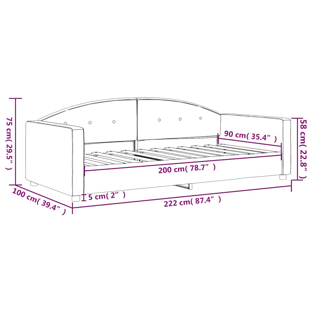Tagesbett Dunkelgrün 90x200 cm Samt
