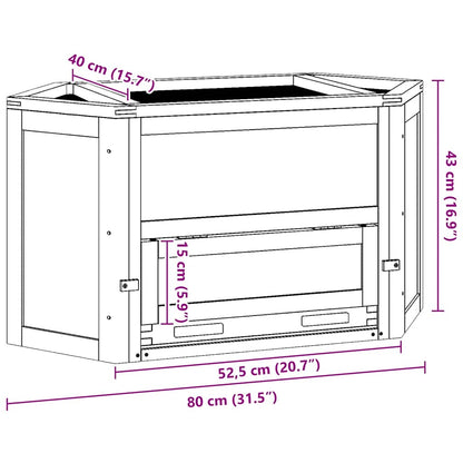 Hamsterkäfig 80x40x43 cm Massivholz Tanne