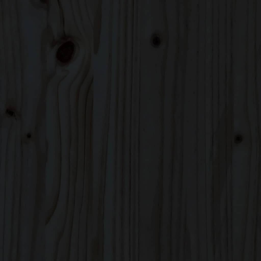 Massivholzbett mit Kopfteil Schwarz 200x200 cm