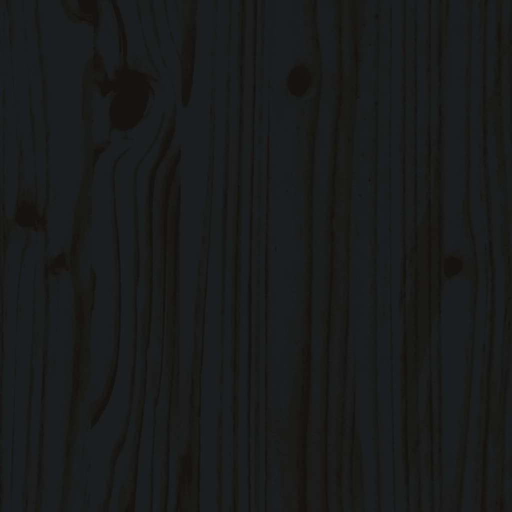 Massivholzbett mit Kopfteil Schwarz 200x200 cm