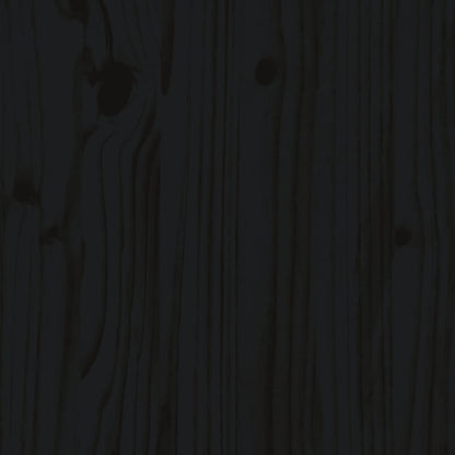 Massivholzbett mit Kopfteil Schwarz 200x200 cm