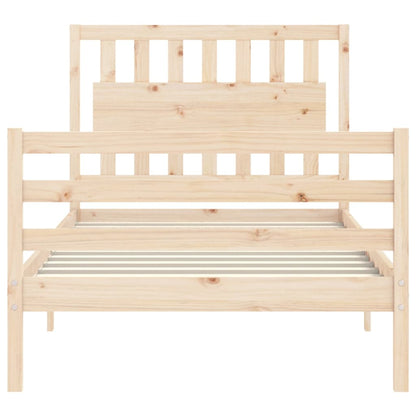 Massivholzbett mit Kopfteil 100x200 cm