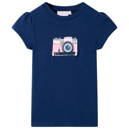 Kinder-T-Shirt Marineblau 116