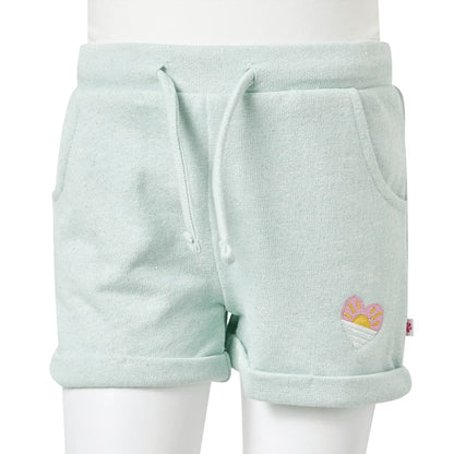 Kindershorts mit Kordelzug Helles Minzgrün 140