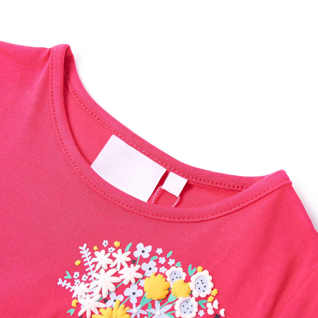 Kinder-T-Shirt Knallrosa 128