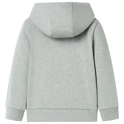 Kinder-Kapuzenpullover mit Reißverschluss Helles Khaki Melange 116