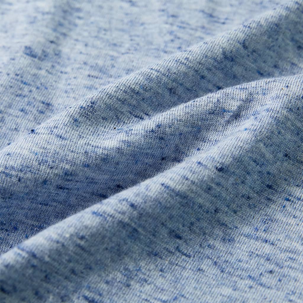Kinder-Kurzarmshirt Blau Melange 116