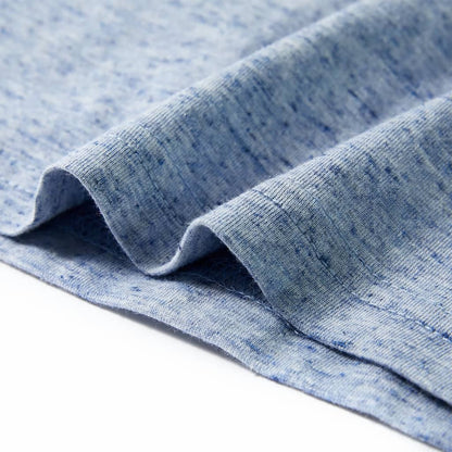 Kinder-Kurzarmshirt Blau Melange 128