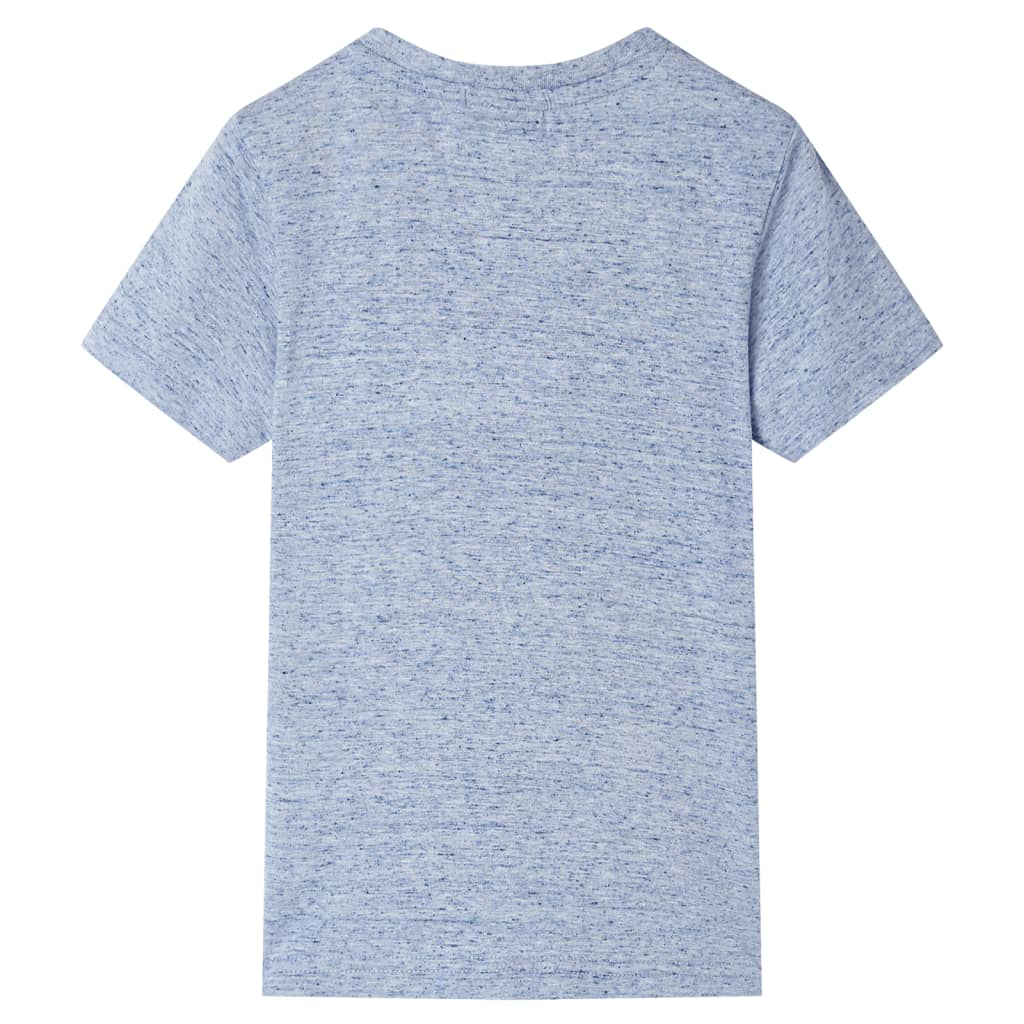 Kinder-Kurzarmshirt Blau Melange 140