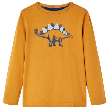 Kinder-Langarmshirt Dunkles Ocker 104