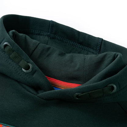 Kinder-Kapuzenpullover Dunkelgrün 128
