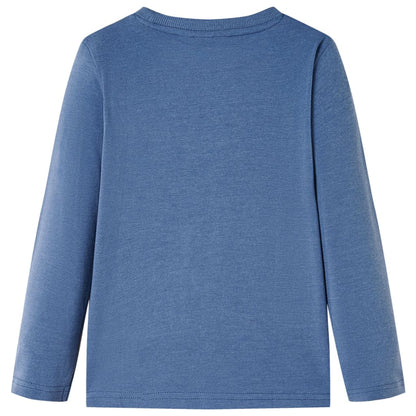 Kinder-Langarmshirt Blau Melange 128