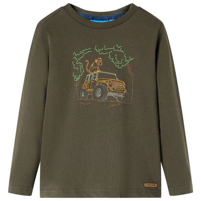 Kinder-Langarmshirt Khaki 92