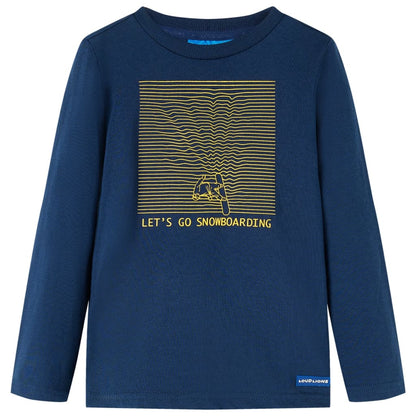 Kinder-Langarmshirt Marineblau 116