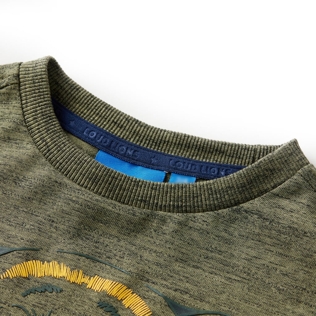 Kinder-Langarmshirt Khaki Melange 116