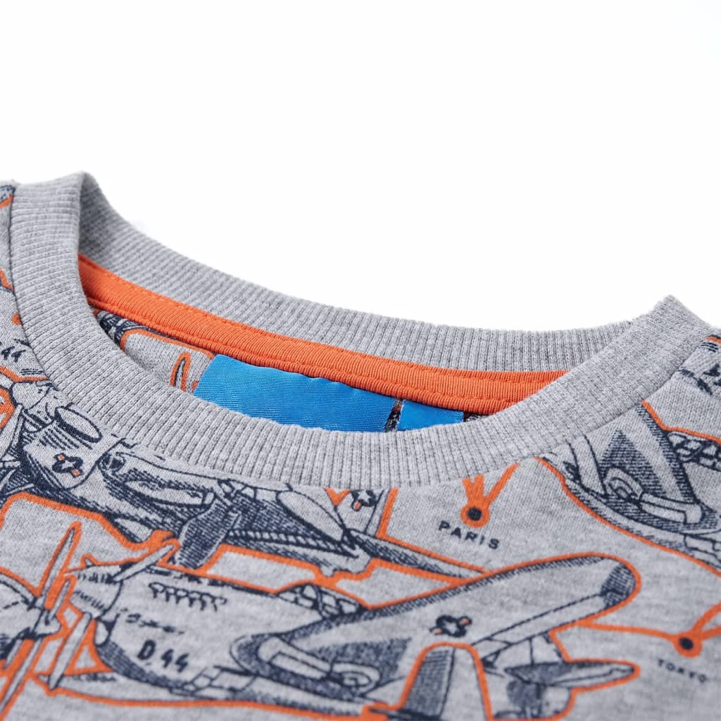 Kinder-Sweatshirt Grau Melange 128