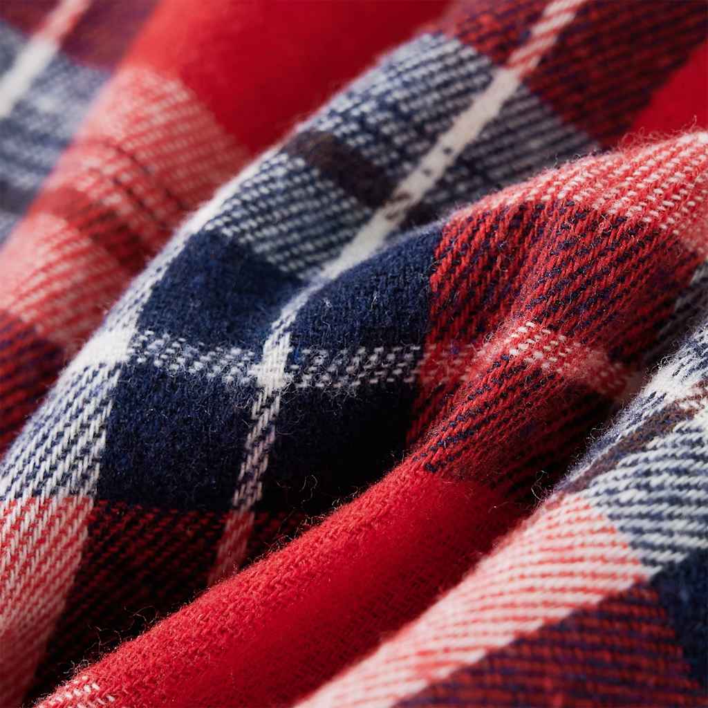 Kinderhemd Karomuster Rot und Marineblau 116