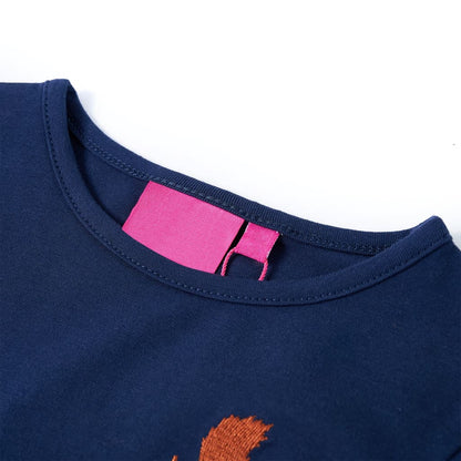 Kinder-Langarmshirt Marineblau 104