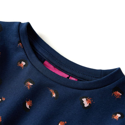 Kinderkleid mit Langen Ärmeln Marineblau 116