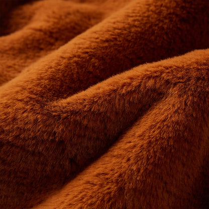 Kinder-Kapuzenjacke Kunstpelz Cognac 128