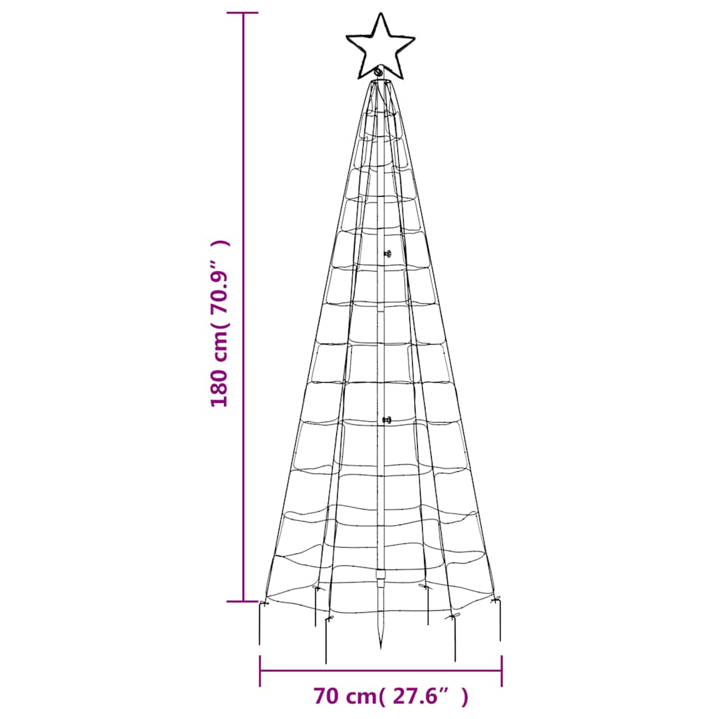 LED-Weihnachtsbaum mit Erdspießen 220 LEDs Blau 180 cm