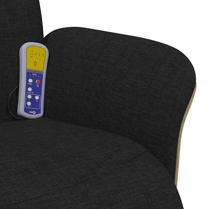 Massagesessel mit Fußteil Schwarz Stoff