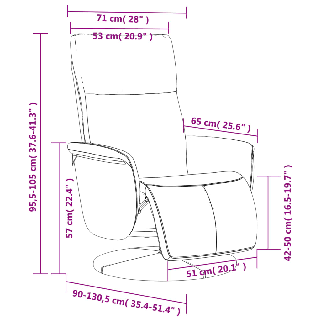 Relaxsessel mit Fußteil Cappuccino-Braun Kunstleder