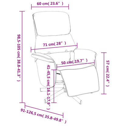 Massagesessel mit Fußteil Creme Stoff