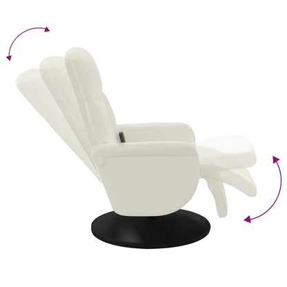 Massagesessel mit Fußteil Creme Samt