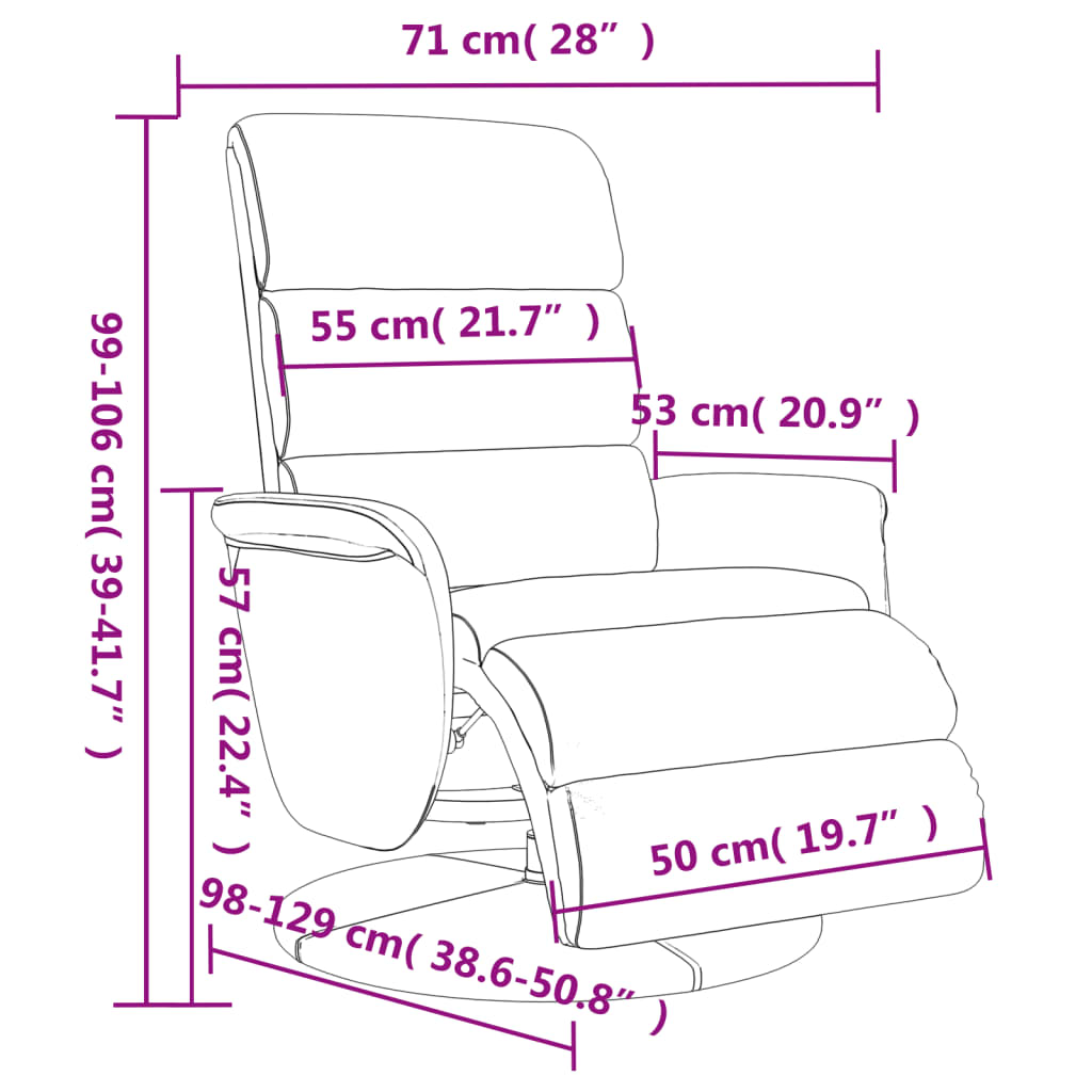 Relaxsessel mit Fußteil Braun Kunstleder