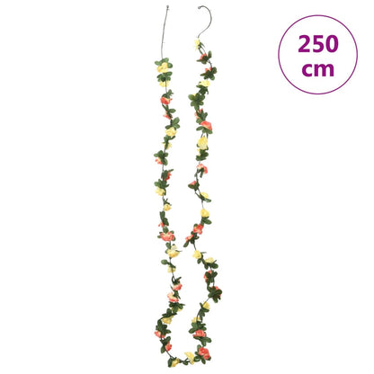 Blumengirlanden Blumen 6 Stk. Frühlingsrosen 250 cm