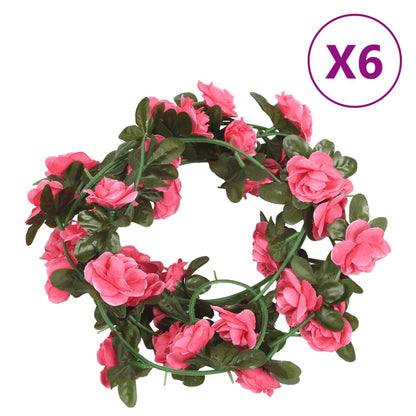 Blumengirlanden Blumen 6 Stk. Rosa 240 cm