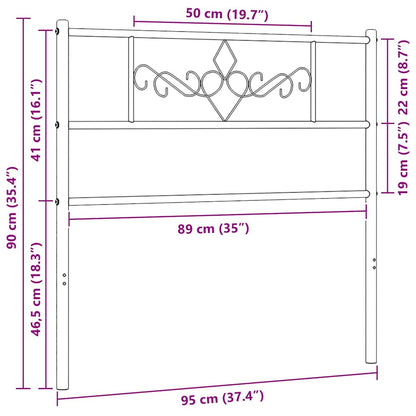 Ersatz-Kopfteil Metall Schwarz 90 cm