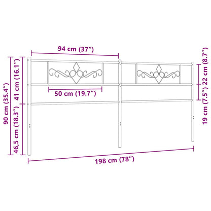 Ersatz-Kopfteil Metall Weiß 193 cm