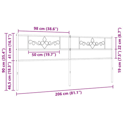 Ersatz-Kopfteil Metall Weiß 200 cm