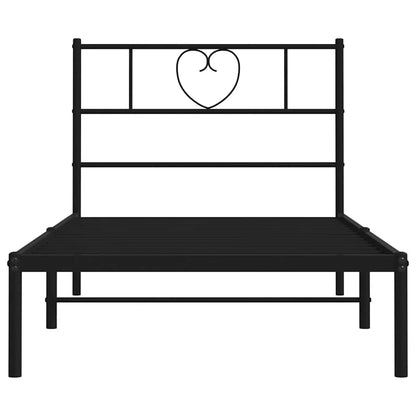 Bettgestell mit Kopfteil Metall Schwarz 100x200 cm
