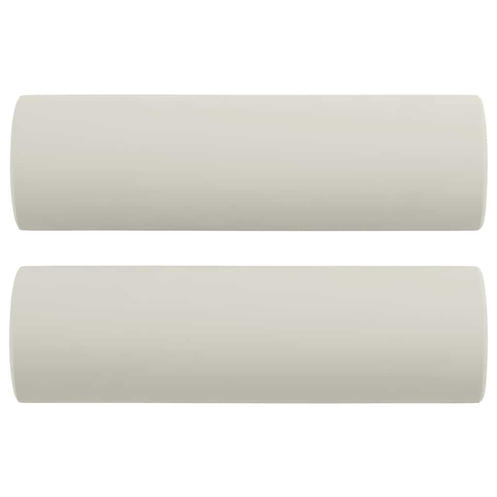 3-Sitzer-Sofa mit Zierkissen Creme 180 cm Samt