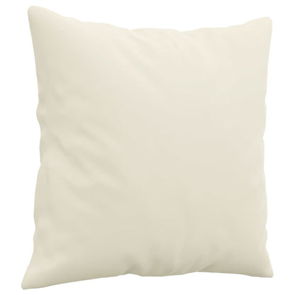 2-Sitzer-Sofa mit Zierkissen Creme 120 cm Samt